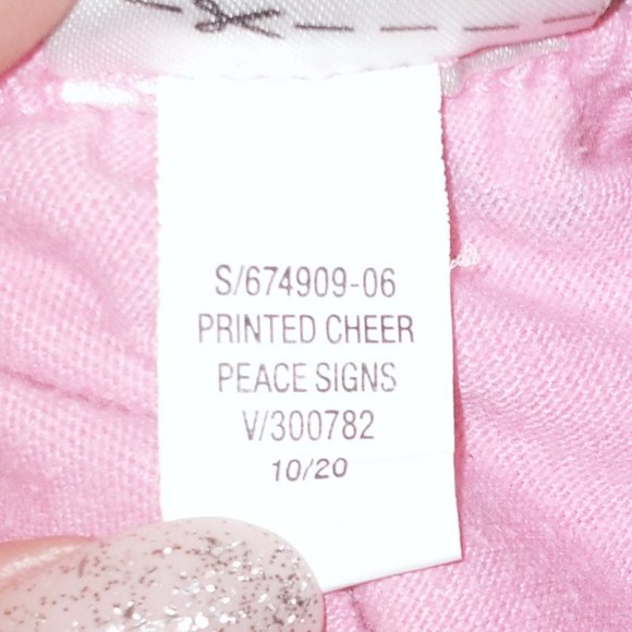 Old Navy Pink Cheer / Peace Sign Shorts in Girls size 6/7 Small - Picture 5 of 6